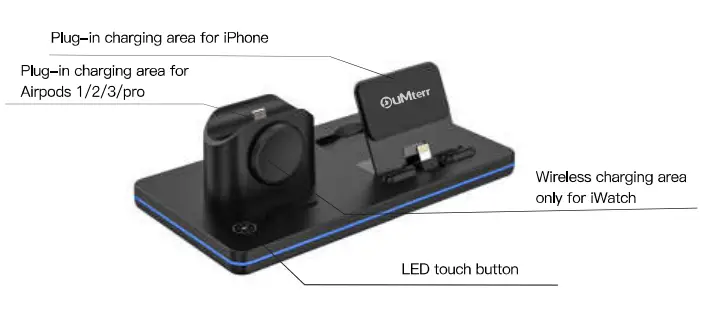 DuMterr 3 in 1 Charging Station Wireless Charger - fig
