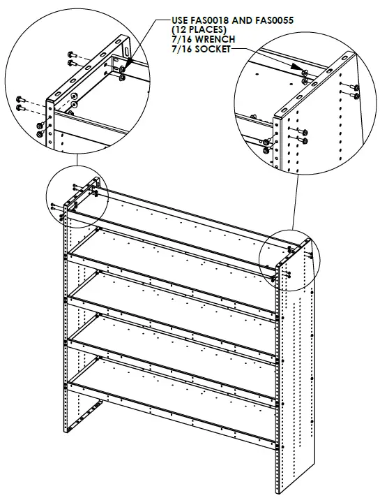 ADRIAN STEEL HD-1644 HRC 16 inch Deep Shelving 44 inch 5 Shelf Unit-13