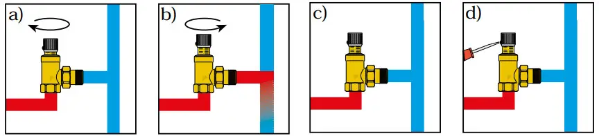 CALEFFI 519 Series Differential By-Pass Valve - Calibration