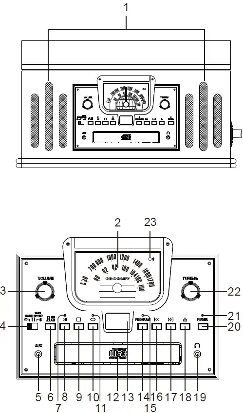 CROSLEY CR704B-PA Musician Turntable 01