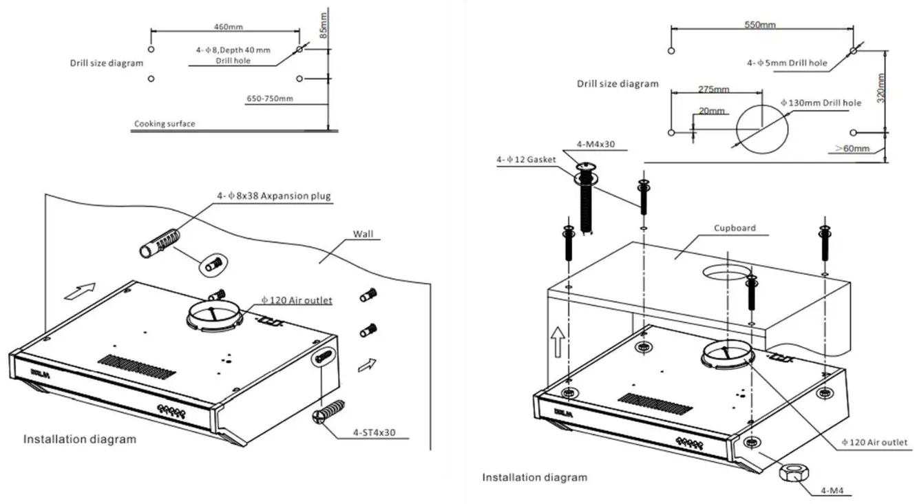 DRIJA Compacta 60 Range Hood - CHARACTERISTICS