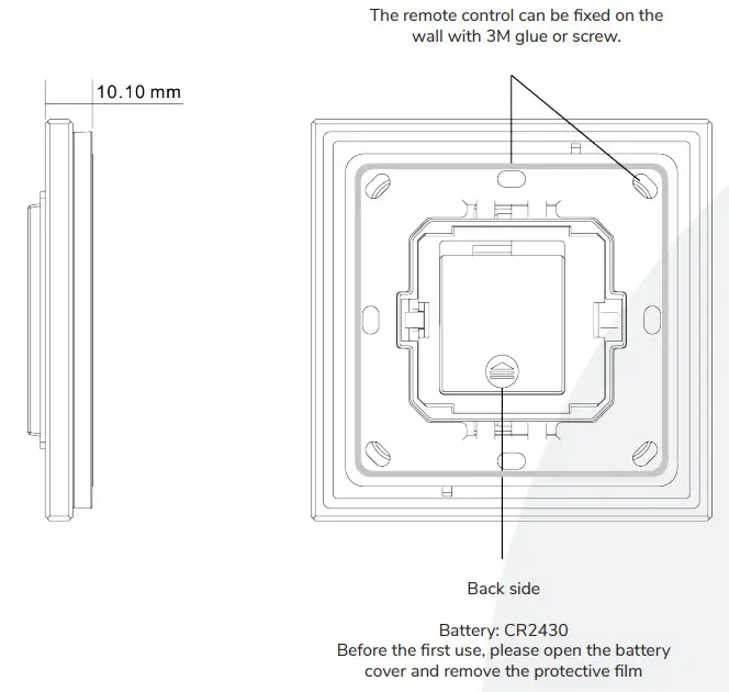 HOFTRONIC 4406530 Wireless Wall Dimmer Push Button - 1 Zone - Figure 2