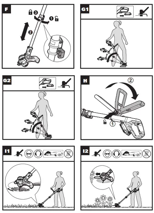 WORX WG162, WG162.9 20V Power Share Cordless Grass Trimmer - 3
