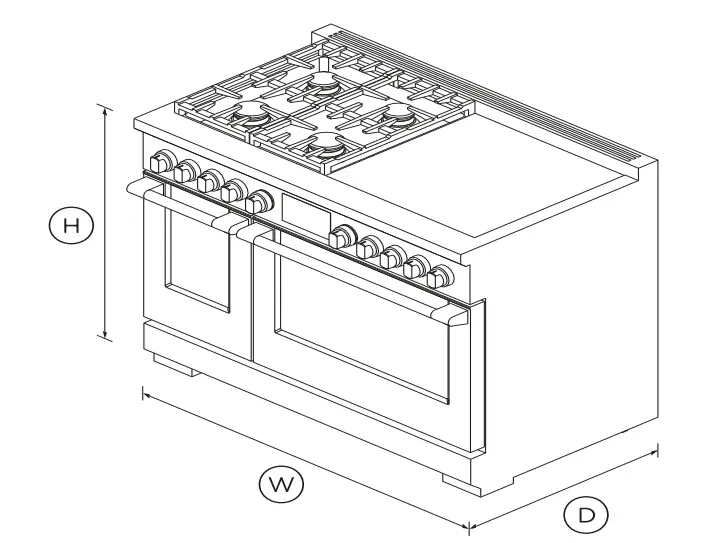 FISHER-and-PAYKEL-RHV3-484-L-48-Inch-4-Burner-4-Induction-Zones-Dual-Fuel-Range-FIG 1