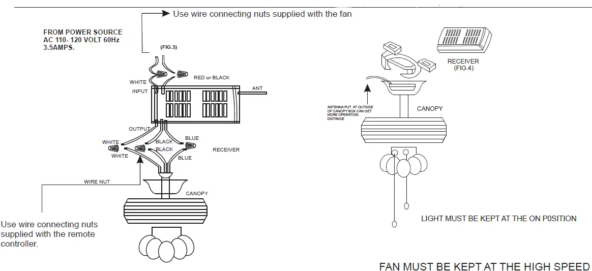 Parrot-Uncle-F3527110V-36-Inch-Matte-Black-Retractable-3-Blade-Wood-Beads-Chandelier-Ceiling-Fan-fig 9