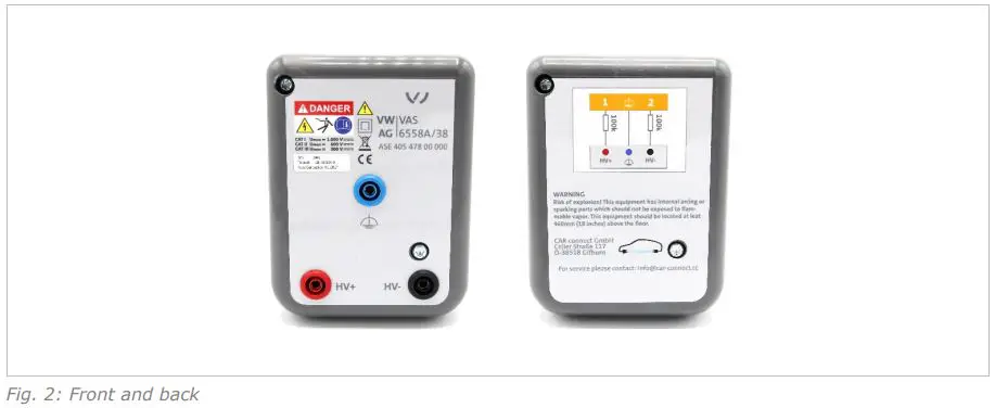 CAR-connect High-Voltage Testing Adapter VAS 6558A 38 User Manual - Figure 2