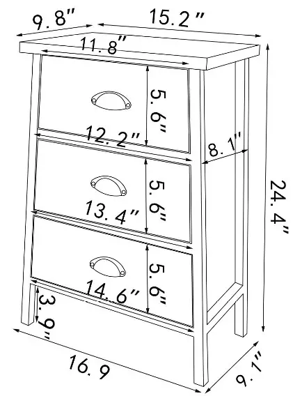 4D 683017 Concepts Alta Collection 3 Drawer Chest - cover