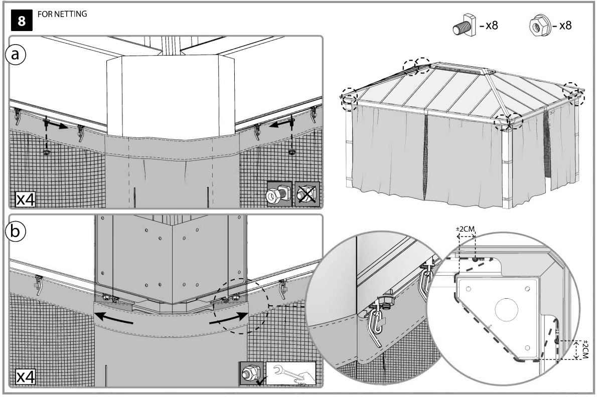 CANOPIA Curtain and Netting Set for Dallas Gazebos - fig11