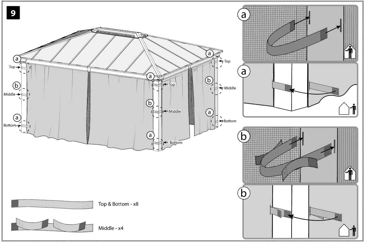 CANOPIA Curtain and Netting Set for Dallas Gazebos - fig12