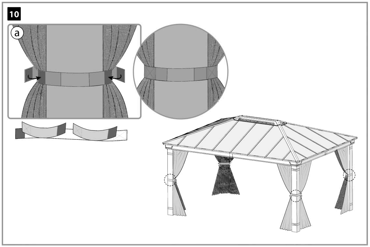 CANOPIA Curtain and Netting Set for Dallas Gazebos - fig13