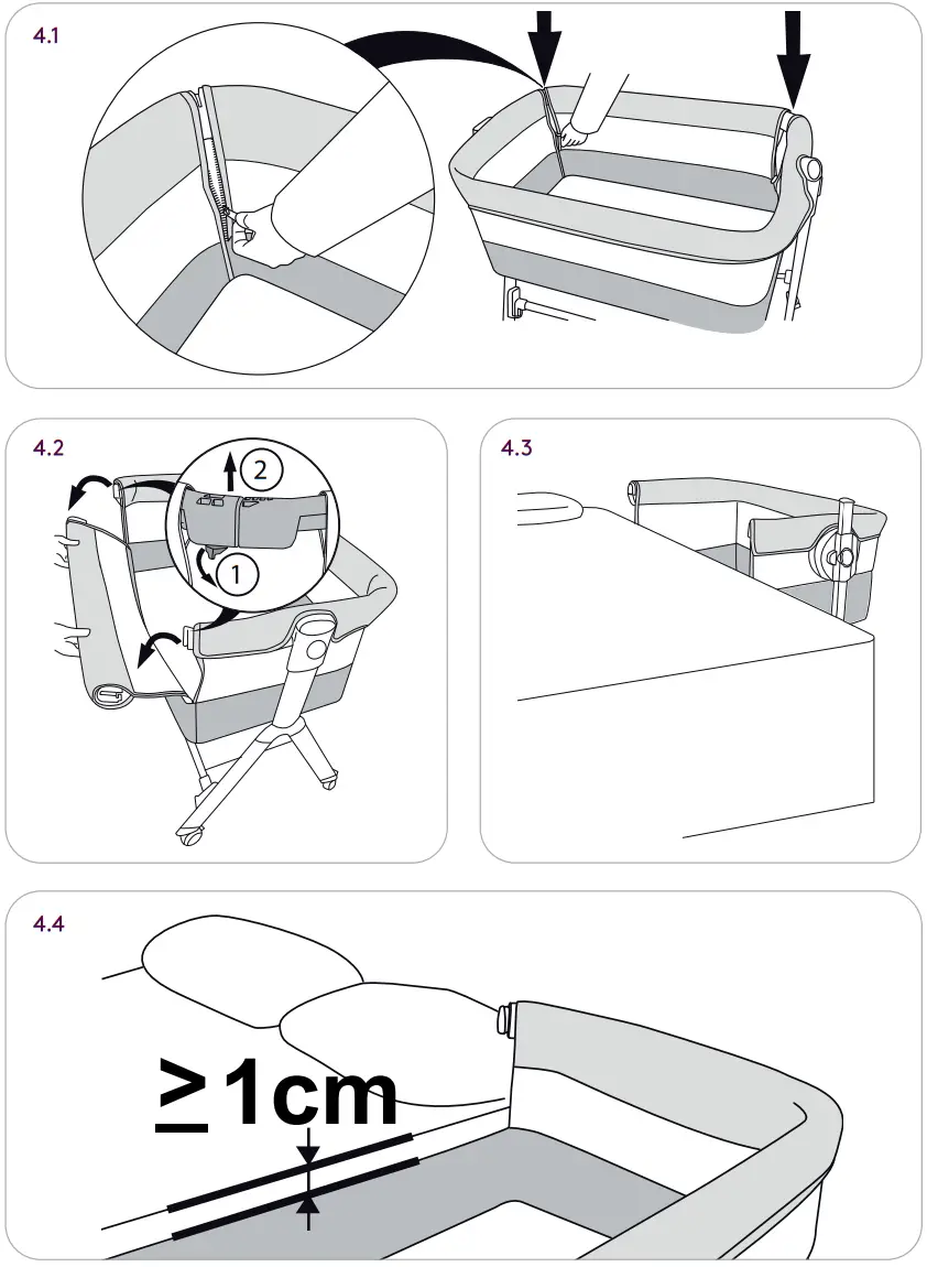 Silver Cross 1877 Voyager Co Sleeper - BEDSIDE MODE