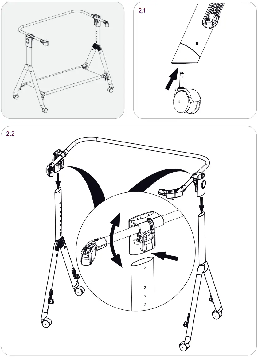 Silver Cross 1877 Voyager Co Sleeper - FRAME ASSEMBLY 1