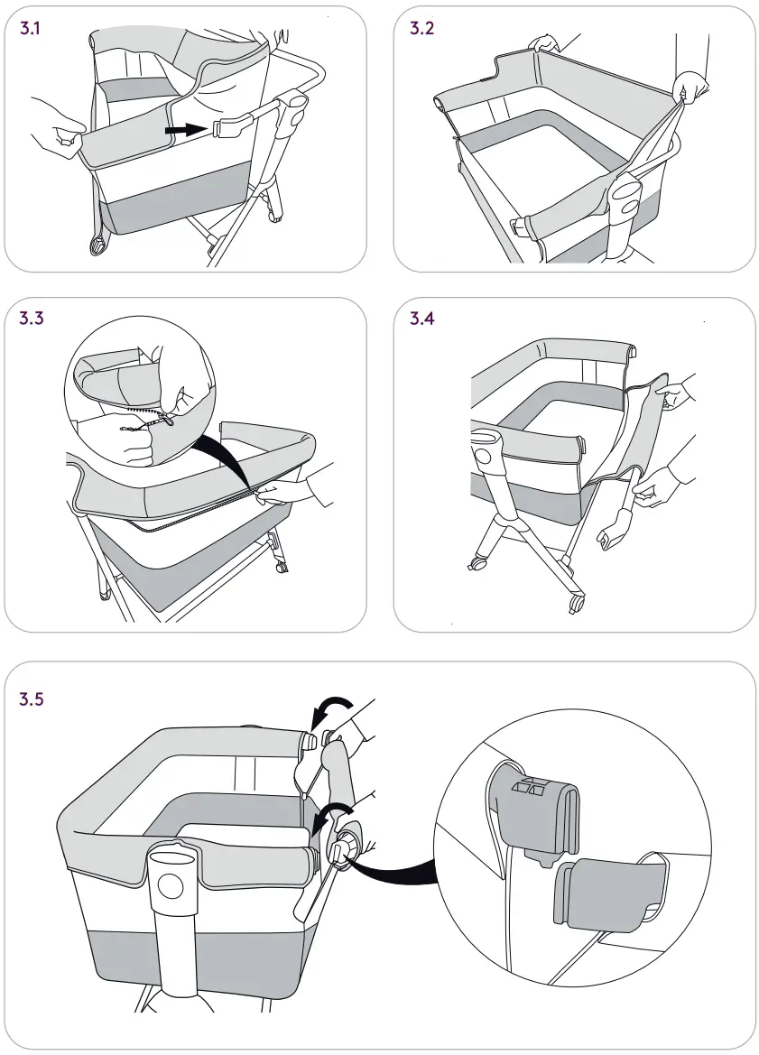 Silver Cross 1877 Voyager Co Sleeper - FRAME ASSEMBLY 3