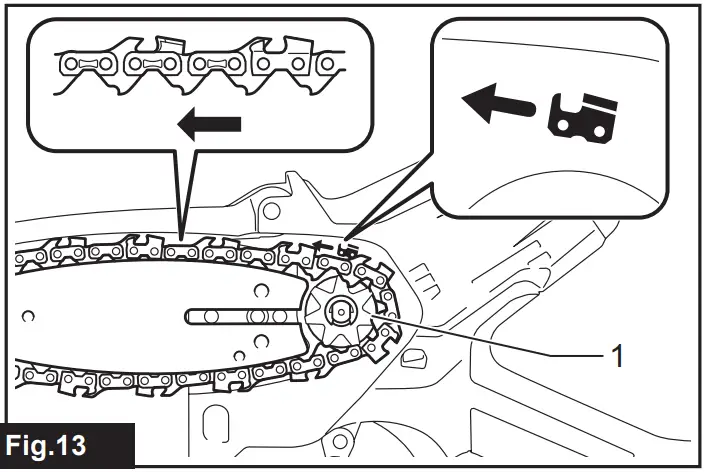 Installing the saw chain