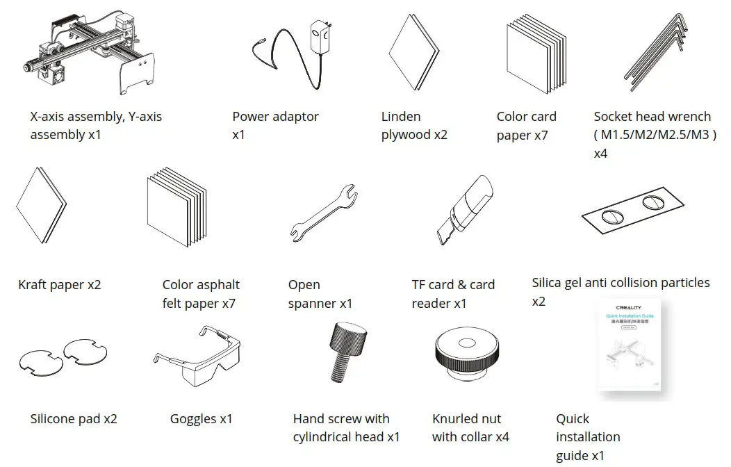 CREALITY CV 01 Pro Compact Engraving Machine - Package Content