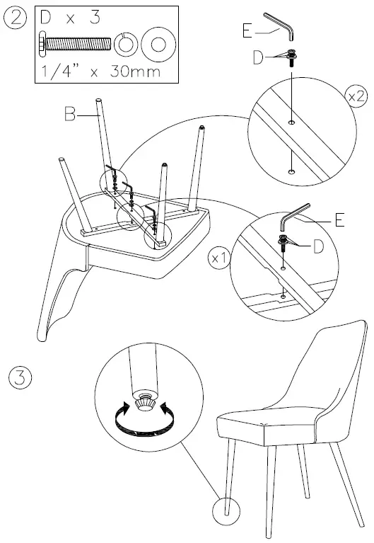 ASHLEY D292-01 Dining Upholstered Side Chai 3