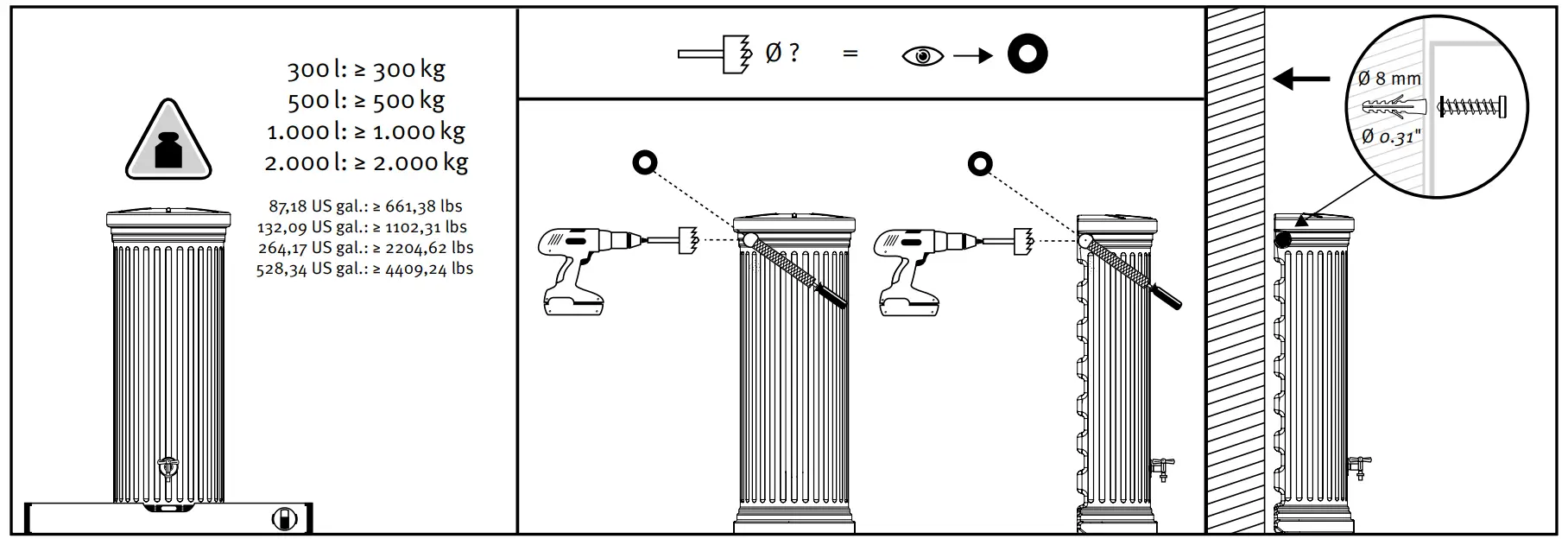 GARANTIA Muro 260 Rainwater Tank 260 Litres - fig2