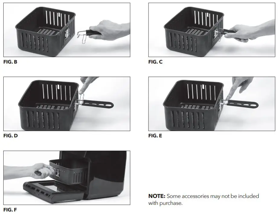 PowerXL GLA-1002 Air Fryer Pro X Owner’s Manual - Figure B to F