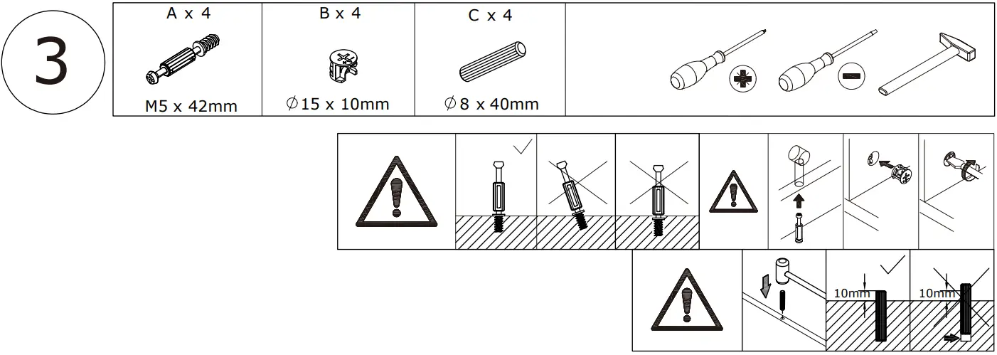 FUFU GAGA KF210153 03 L Shaped Wooden 3 Drawer Desk - Figure 11