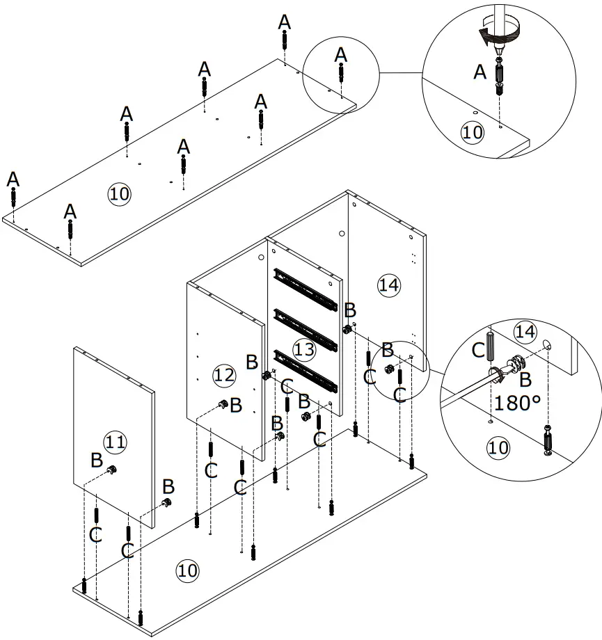 FUFU GAGA KF210153 03 L Shaped Wooden 3 Drawer Desk - Figure 14