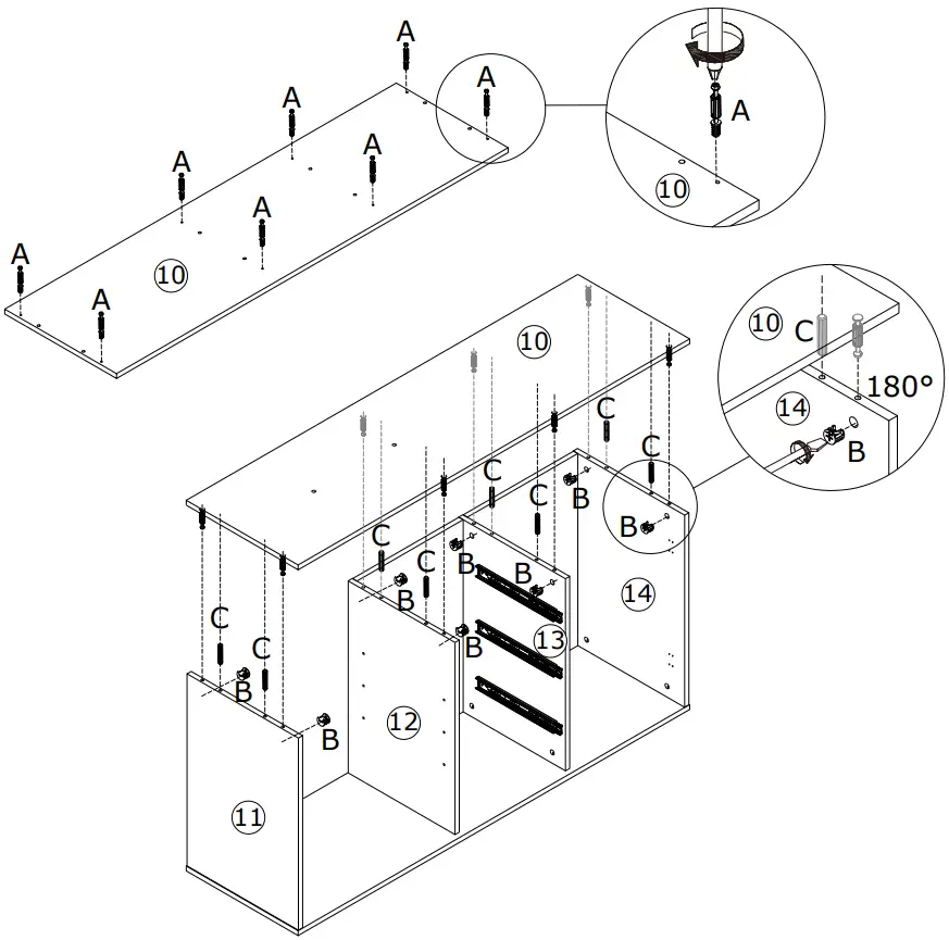 FUFU GAGA KF210153 03 L Shaped Wooden 3 Drawer Desk - Figure 16