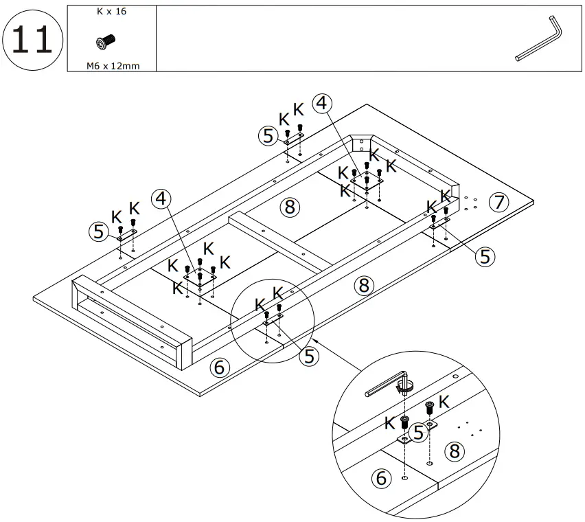 FUFU GAGA KF210153 03 L Shaped Wooden 3 Drawer Desk - Figure 25