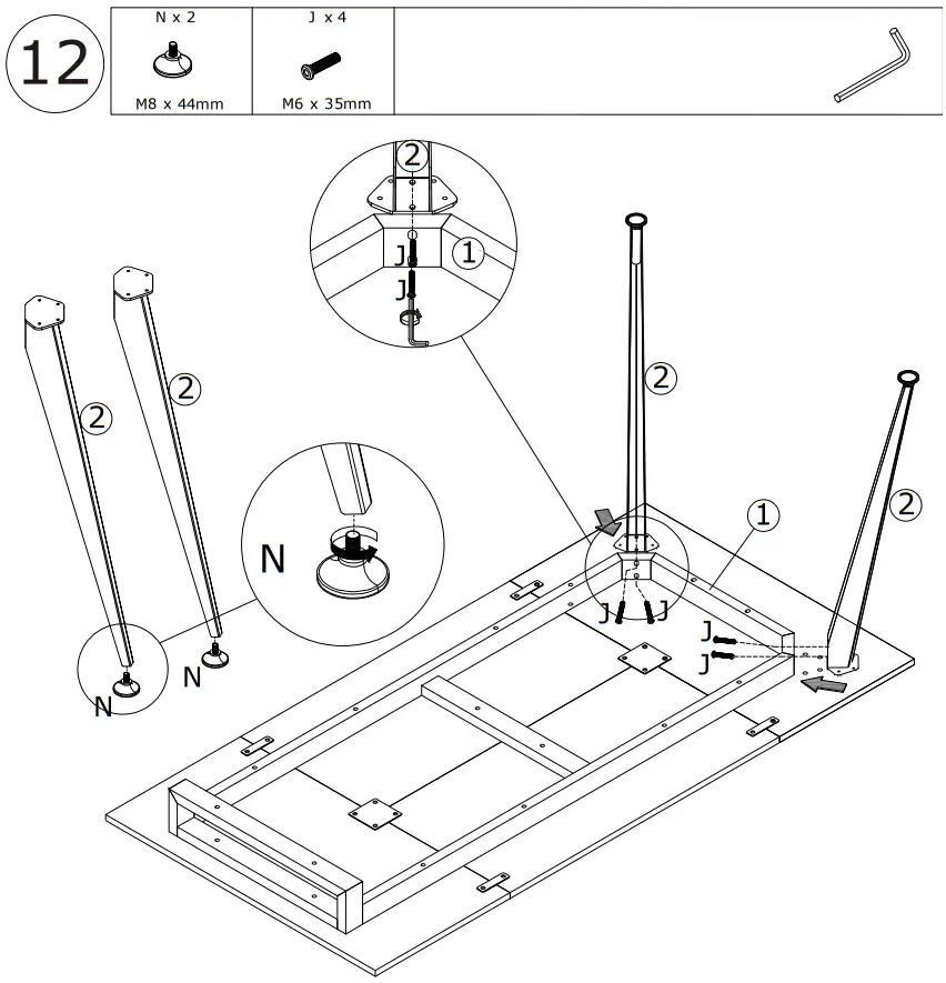 FUFU GAGA KF210153 03 L Shaped Wooden 3 Drawer Desk - Figure 26