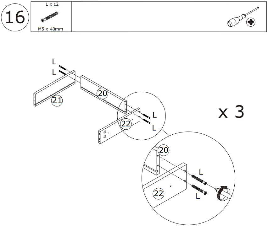 FUFU GAGA KF210153 03 L Shaped Wooden 3 Drawer Desk - Figure 30