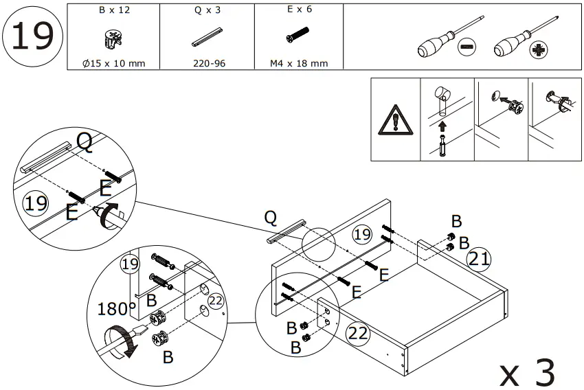 FUFU GAGA KF210153 03 L Shaped Wooden 3 Drawer Desk - Figure 33