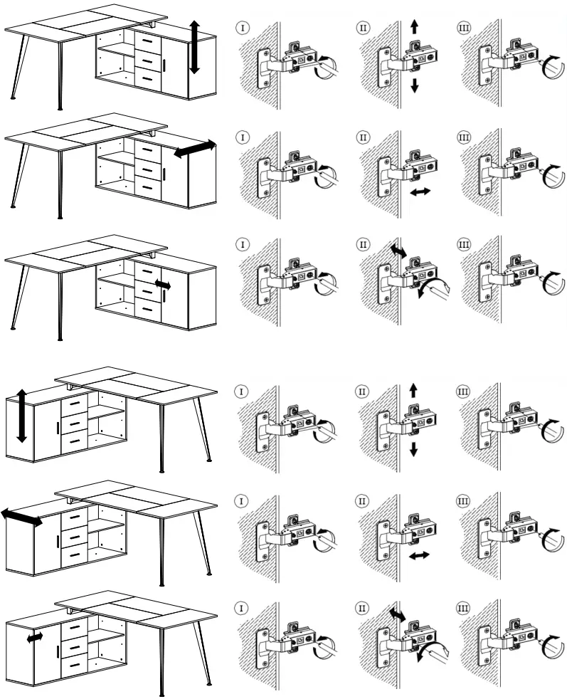 FUFU GAGA KF210153 03 L Shaped Wooden 3 Drawer Desk - Figure 36