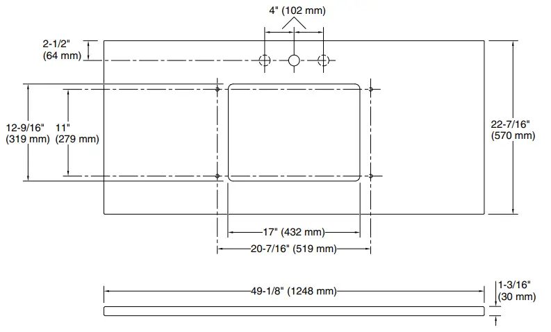 KOHLER-K-28253-Silestone-49-Inch-Quartz-Vanity-Top-with-Rectangular-Cutout-FIG-2