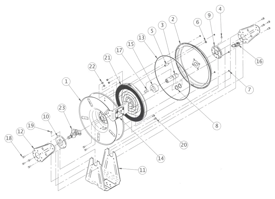 REELCRAFT DP7000 Series Spring Driven Hose Reels - DESCRIPTION