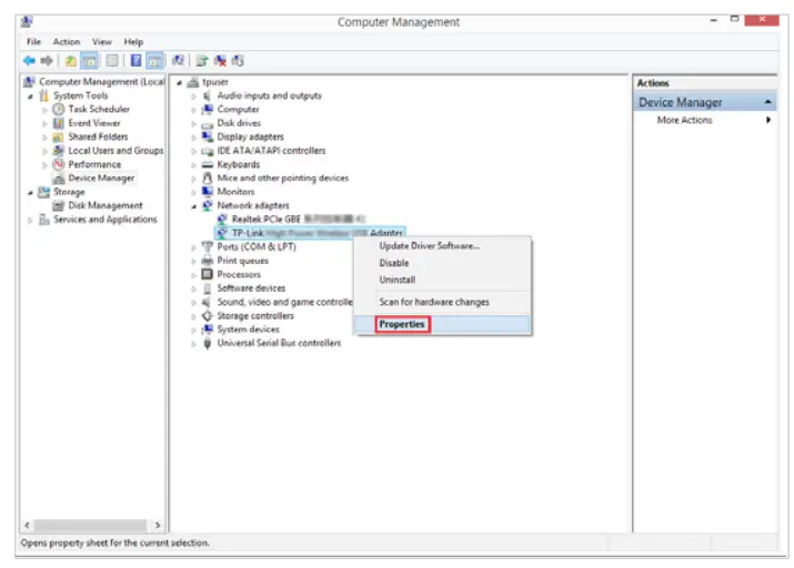 tp-link 300Mbps Wireless N PCI Express Adapter - Properties