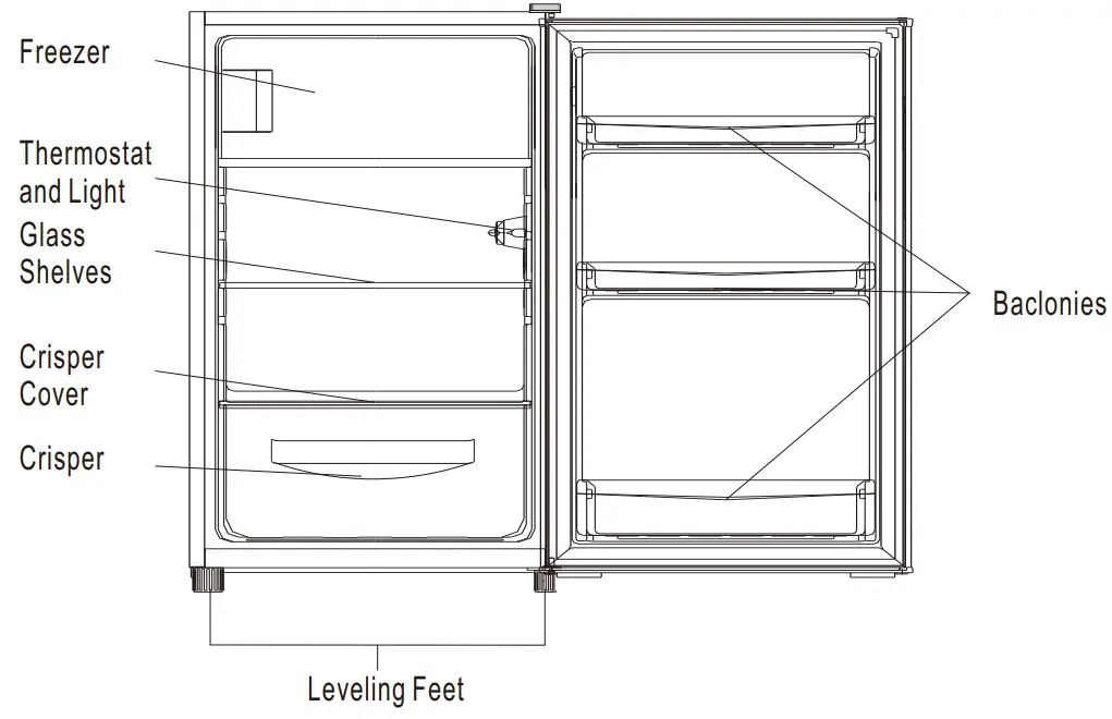 HADEN HR82W 48cm Under Counter Fridge with 3 Star Ice Box - OVER