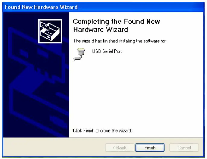 DIGITUS DA-70168 USB-C Serial Adapter - Installation completed, click “Finish” to close the wizard
