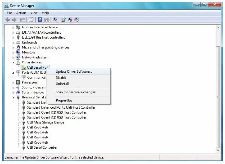 DIGITUS DA-70168 USB-C Serial Adapter - Right click on the other device to bring up a menu as shown below.