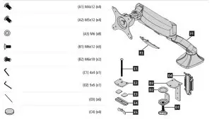 hama 00095820 Full Motion Monitor Arm-- Installation kit