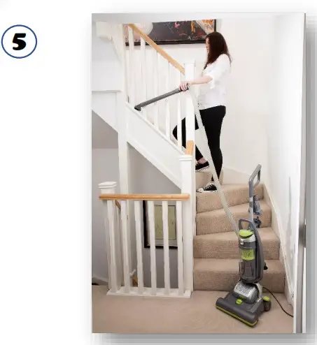 DAEWOO FLR00050 Tornado F5 Pets 700W Upright Vacuum Cleaner-Cleaning the Stairs