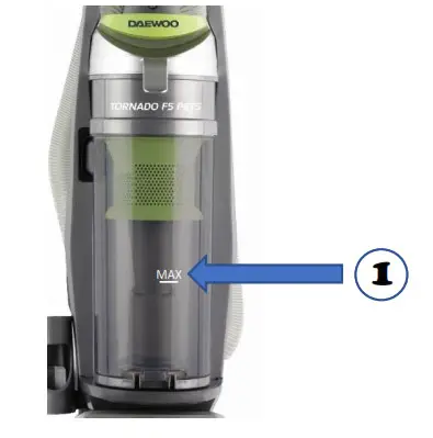 DAEWOO FLR00050 Tornado F5 Pets 700W Upright Vacuum Cleaner- Emptying and Cleaning