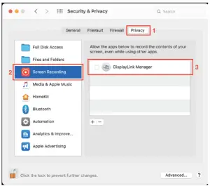 Enable "Screen Recording“