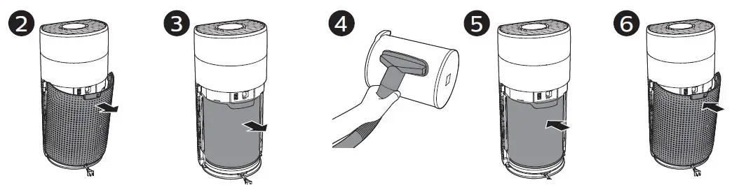 Cleaning the surface of the filter 1