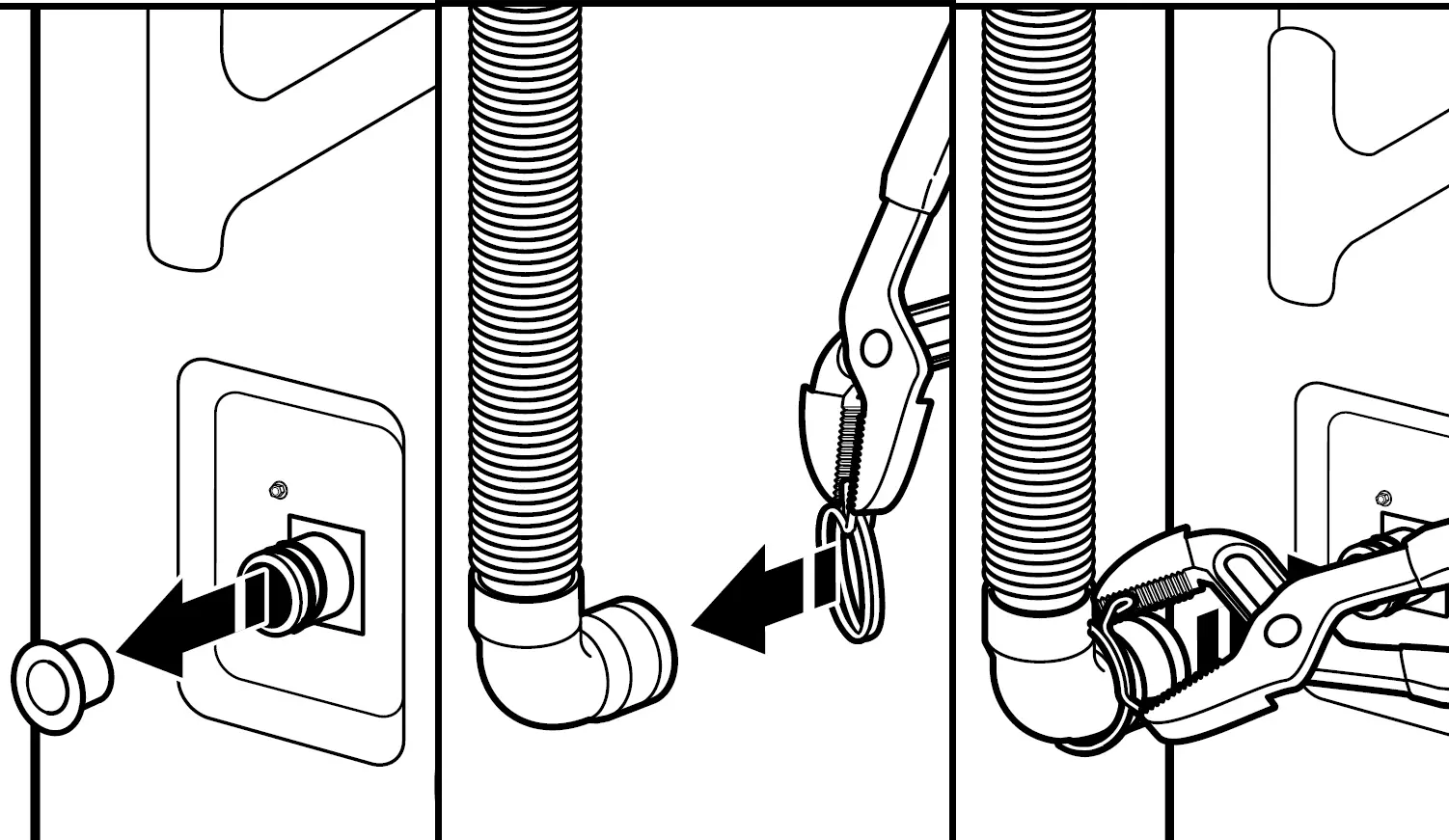 Attach drain hose to drain port