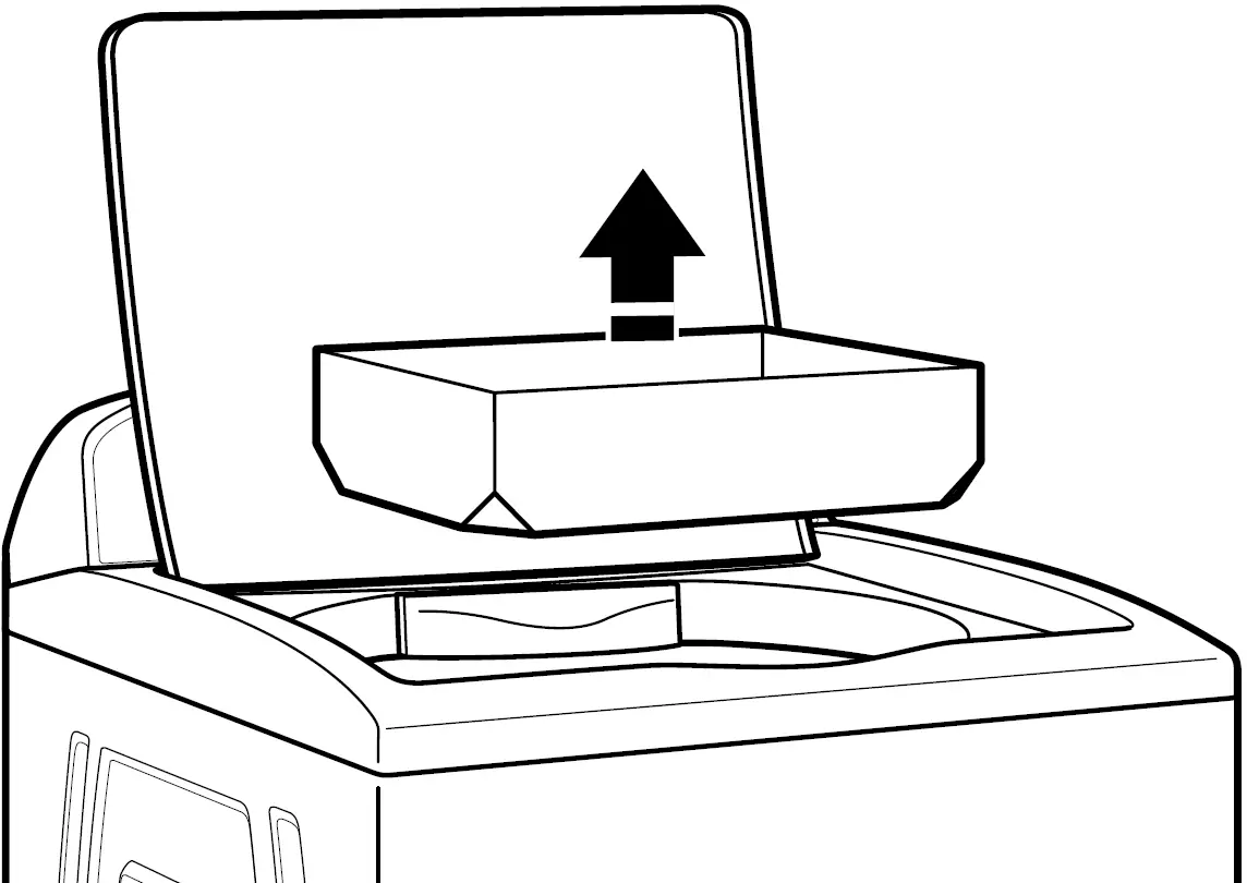 Remove packing tray from tub