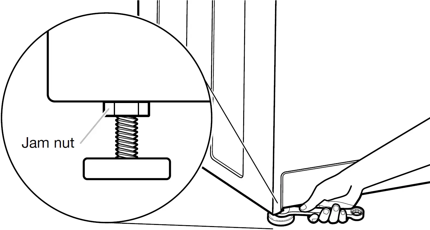 Tighten leveling feet