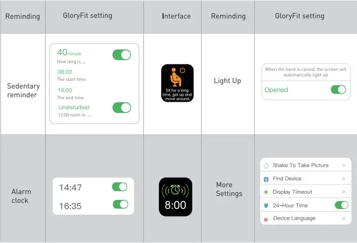 TranyaGo Smart Watch User Manual - App Setting