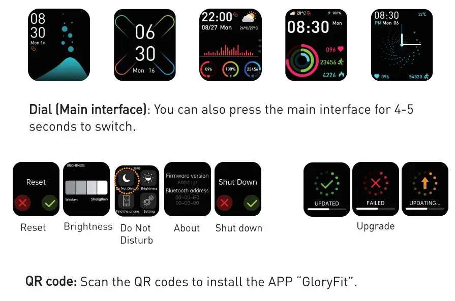 TranyaGo Smart Watch User Manual - Setting
