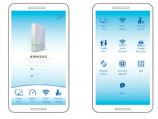 CASTLENET EBM552 Mesh Wi-Fi Router - App Management