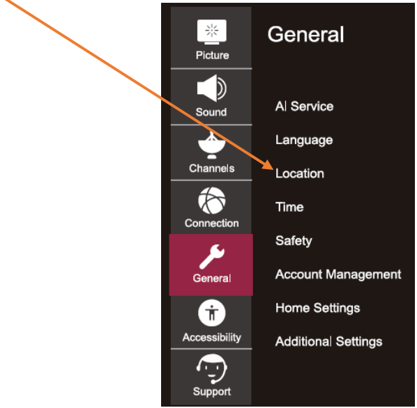 RCA WebOS Series 65 Inch Class 4K UHD HDR Smart TV - Location