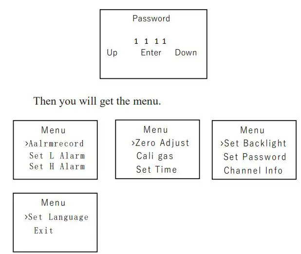 deflong Multifunctional Gas Detector - Function setting