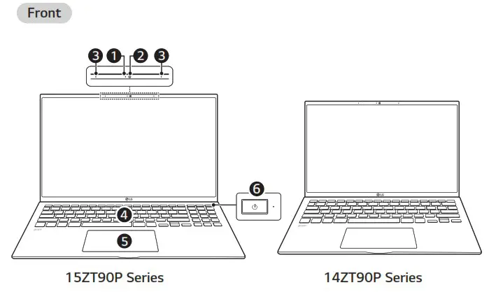 LG 15ZT90P Series 15ZT90P G AM32G 15 6 Inch Mobile Thin Client with IPS Display - Names of Parts
